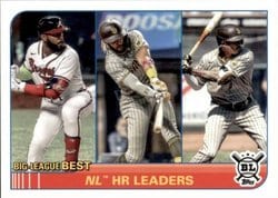 2021 Topps Big League Base Set NL HR Leaders (Marcell Ozuna / Fernando Tatis Jr. / Manny Machado) #255 card