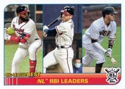 2021 Topps Big League Base Set NL RBI Leaders (Marcell Ozuna / Freddie Freeman / Manny Machado) #248 card