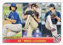 2021 Topps Big League Base Set NL Wins Leaders (Yu Darvish / Zach Davies / Max Fried) #262 card