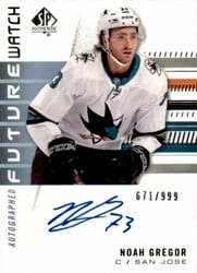 2019-20 SP Authentic Base Set Noah Gregor #239 card