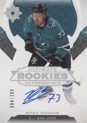 2019-20 Upper Deck Ultimate Collection Base Set Noah Gregor #156 card