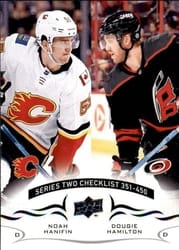 2018-19 Upper Deck Base Set Noah Hanifin/Dougie Hamilton CL #450 card