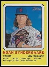 2018 Topps Heritage 1969 Collector Cards Noah Syndergaard #NS card