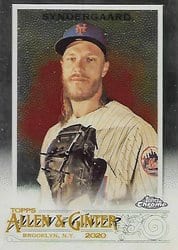 2020 Topps Allen & Ginter Chrome Base Set Noah Syndergaard #196 card