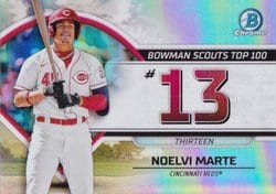 2023 Bowman Bowman Scouts Top 100 Noelvi Marte #BTP-13 card