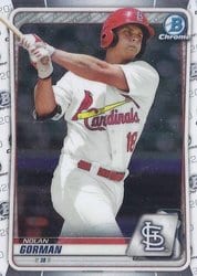 2020 Bowman Chrome Prospects Nolan Gorman #BCP-66 card