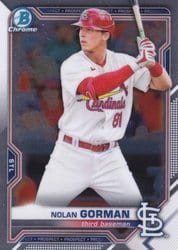 2021 Bowman Chrome Prospects Nolan Gorman #BCP-90 card