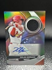 2022 Bowman Platinum Pieces Autograph Relics Nolan Gorman #PPAR-NGM card