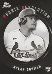 2023 Topps Black & White Rookie Resolution Nolan Gorman #RR9 card