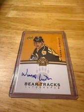 2023-24 Upper Deck Boston Bruins Centennial Bear Tracks Autographs Norm Leveille #BT-NL card