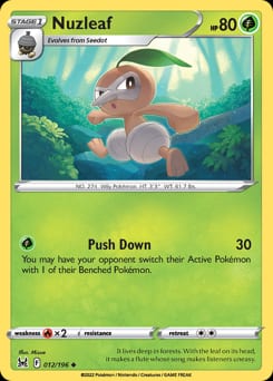 Lost Origin Nuzleaf #12 card