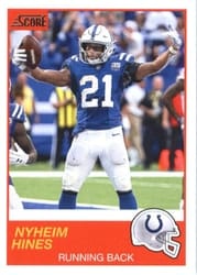 2019 Score Base Set Nyheim Hines #57 card