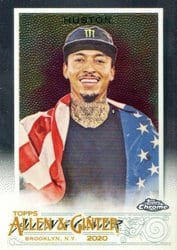 2020 Topps Allen & Ginter Chrome Base Set Nyjah Huston #193 card