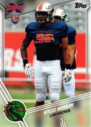 2020 Topps XFL Base Set Nyles Morgan #152 card
