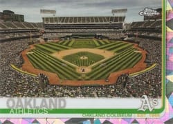 2019 Topps Chrome Sapphire Edition Base Set Oakland Coliseum #126 card