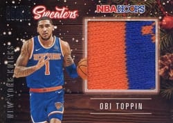 2020-21 Hoops Rookie Sweaters Obi Toppin #RSW-OBI card