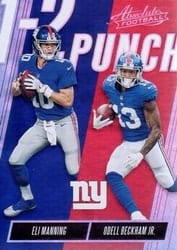 2018 Panini Absolute 1-2 Punch Odell Beckham Jr. / Eli Manning #OTP-EO card
