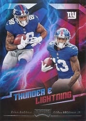 2018 Panini Playoff Thunder & Lightning Odell Beckham Jr. / Evan Engram #4 card
