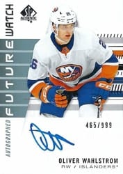 2019-20 SP Authentic Base Set Oliver Wahlstrom #187 card