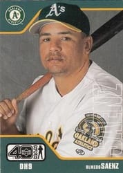 2002 Upper Deck 40-Man Base Set Olmedo Saenz #47 card