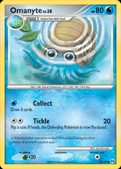 2009 Arceus Omanyte #70 card
