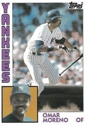 1984 Topps Base Set Omar Moreno #16 card