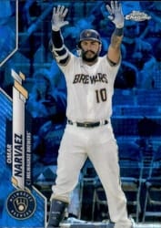 2020 Topps Chrome Update Sapphire Edition Base Set Omar Narvaez #U-250 card