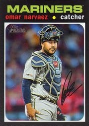 2020 Topps Heritage Base Set Omar Narvaez #28 card