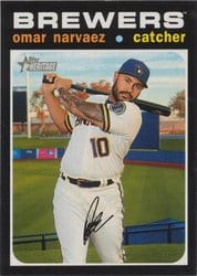 2020 Topps Heritage Base Set Omar Narvaez #676 card
