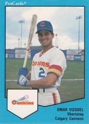 1989 ProCards FutureStars AAA Base Set Omar Vizquel #537 card