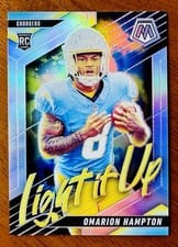 2025 Panini Mosaic Light It Up Mosaic Omarion Hampton #12 card