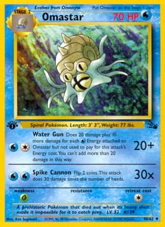 1999 Fossil Omastar #40 card