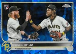 2022 Topps Chrome Update Sapphire Edition Base Set Oneil Cruz #US267 card