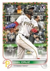 2022 Topps Holiday Base Set Oneil Cruz #HW173b card