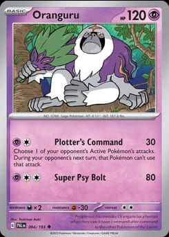 Paldea Evolved Oranguru #94 card