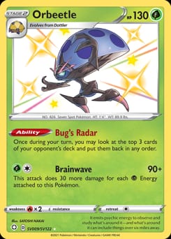 Shining Fates Shiny Vault Orbeetle #SV009 card