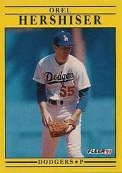 1991 Fleer Base Set Orel Hershiser #208 card