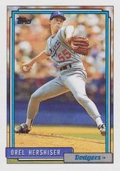 1992 Topps Base Set Orel Hershiser #175 card