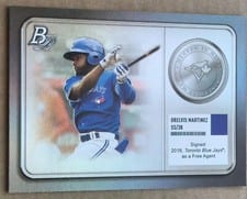 2022 Bowman Platinum Minted in Merit Autographs Orelvis Martinez #MM-15 card