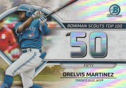 2023 Bowman Bowman Scouts Top 100 Orelvis Martinez #BTP-50 card