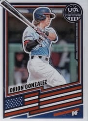 2026 Panini Stars & Stripes Prizm Base Set Orion Gonzalez #178 card