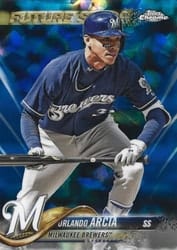 2018 Topps Chrome Sapphire Edition Base Set Orlando Arcia #196 card