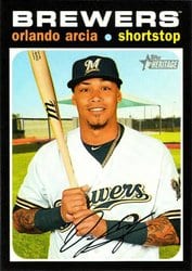2020 Topps Heritage Base Set Orlando Arcia #34 card