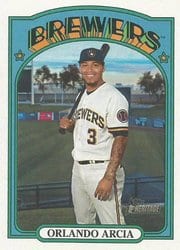2021 Topps Heritage Base Set Orlando Arcia #145 card