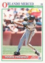 1991 Score Base Set Orlando Merced #747 card