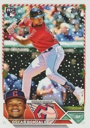 2023 Topps Holiday Base Set Oscar Gonzalez #H188 card