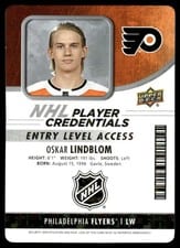 2018 Upper Deck MVP NHL Player Credentials Entry Level Access Oskar Lindblom #NHL-OL card