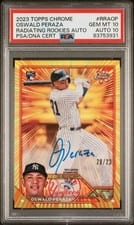 2023 Topps Chrome Radiating Rookies Autographs Oswald Peraza #RRA-OP card