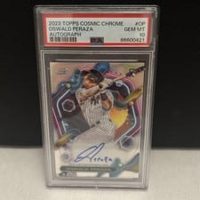 2023 Topps Cosmic Chrome Autographs Oswald Peraza #CCA-OP card