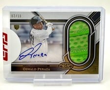 2023 Topps Tier One Gripping Autographed Relics Oswald Peraza #GAR-OP card